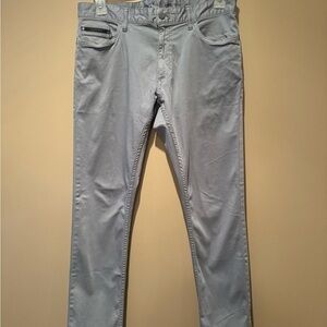 Calvin Klein Gray Slim Pants with Smooth Texture